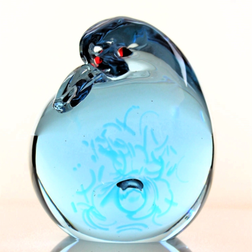 antonio da ros cenedese murano glass sculpture blue bird 1965