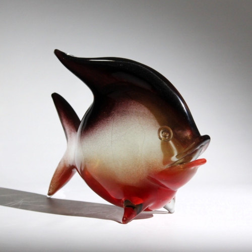 archimede seguso murano glass fish sculpture pesce a polveri 1953