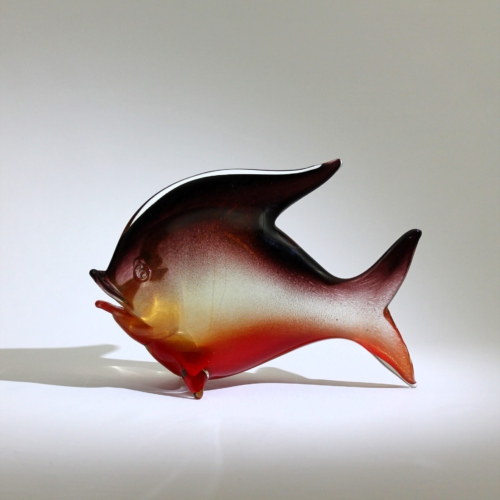 <em><b>Archimede Seguso</b><br>Fish a Polveri<br />Italy 1953</em> archimede seguso murano glass fish sculpture pesce a polveri 1953
