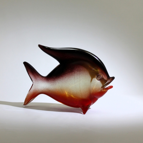 <em><b>Archimede Seguso</b><br>Fish a Polveri<br />Italy 1953</em> archimede seguso murano glass fish sculpture pesce a polveri 1953