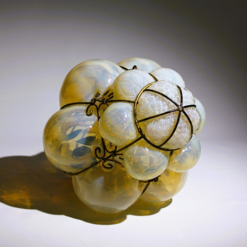 artistica soffieria e vetreria-barovier seguso ferro murano opal glass hanging lamp 1935