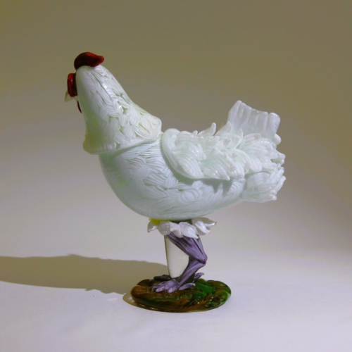 vittorio ferro and toni zuccheri murano glass sculpture hen by vetreria de majo 1992