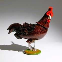vittorio ferro and toni zuccheri murano glass sculpture rooster by vetreria de majo 1992