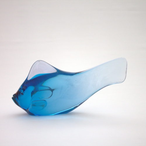 <em><b>Antonio Da Ros</b><br />blue Fish<br />Italy 1960</em> Antonio Da Ros, Neodymium Glass "Fish" Sculpture, Cenedese, Murano c. 1962
