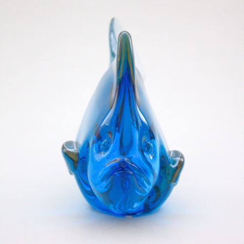 <em><b>Antonio Da Ros</b><br />blue Fish<br />Italy 1960</em> Antonio Da Ros, Neodymium Glass "Fish" Sculpture, Cenedese, Murano c. 1962
