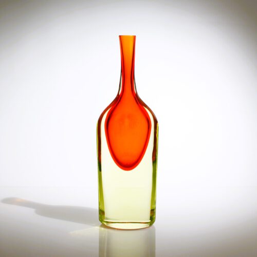 Antonio Da Ros, Uranium Glass Vase "Sasso con Corto Collo" Murano ca. 1960
