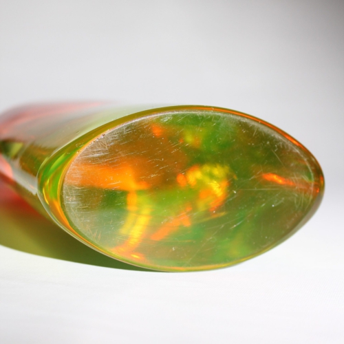 Antonio Da Ros, Uranium Glass Vase "Sasso con Corto Collo" Murano ca. 1960