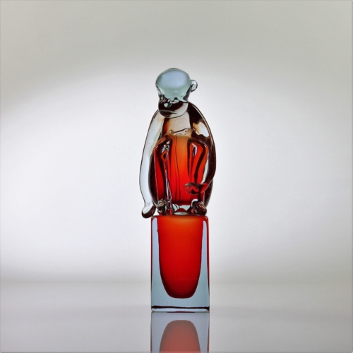 <em><b>Ermanno Nason</b><br />Red Monkey<br />Italy 1965</em> Ermanno Nason, Glass "Red Monkey" Sculpture Murano c. 1965