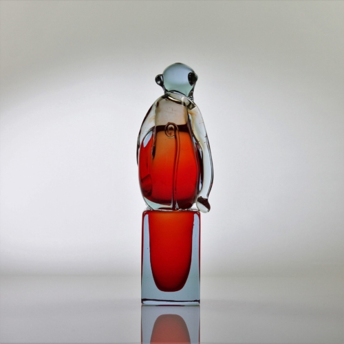 <em><b>Ermanno Nason</b><br />Red Monkey<br />Italy 1965</em> Ermanno Nason, Glass "Red Monkey" Sculpture Murano c. 1965
