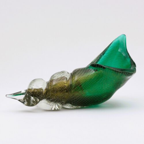 <em><b>Archimede Seguso</b><br />tall Shell a Bullicante <br />Italy 1937</em> flavio poli, murano glass shell, a bullicante, for seguso vetri d arte, 1937