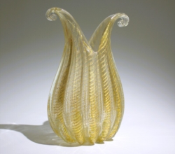 <em><b>Ercole Barovier</b><br />Cordonato Oro Vase<br />Italy 1950</em> Ercole Barovier, Glass Vase, Cordonato Oro, Murano ca. 1950